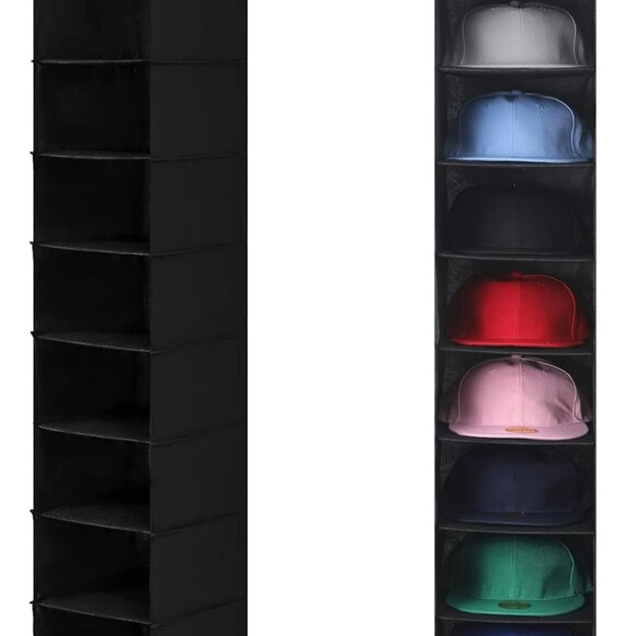 Hat Rack for Closet, 10 Shelf Hanging Hat Organizer for Baseball Caps Storage, H - Picture 1 of 7